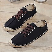 Χαμηλού Κόστους Ανδρικά Sneakers-ανδρικά casual αθλητικά παπούτσια εσπαντρίγιας, ελαφριά παπούτσια με κορδόνια με σόλα από γιούτα, κομψά καλοκαιρινά παπούτσια για καθημερινή χρήση και υπαίθριες δραστηριότητες