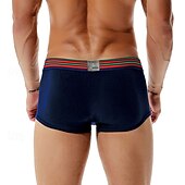 cheap Men&#039;s Boxers Underwear-Men&#039;s 1 PCS Boxers Underwear Boxer Shorts Patchwork 90% Cotton Breathable Soft Comfortable Color Block Letter Mid Rise Black White
