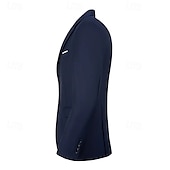 cheap Men&#039;s Classic Blazers-Men&#039;s Blazer Business Cocktail Party Wedding Party Fashion Casual Spring &amp;  Fall Polyester Plain Buttons Pocket Comfortable Single Breasted Blazer Black White Navy Blue Royal Blue