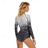 abordables Rash Guards de Una Pieza-Mujer Camiseta Protección Solar Surf Traje de baño Impreso Cremallera delantera Licra Protección solar UV UPF50+ Secado rápido Manga Larga Body Traje de baño Surf Playa Deportes acuáticos Verano