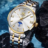 levne Quartz hodinky-olevs pánské business quartz hodinky s nočním viděním datumovka týdenní displej jednoduchý quartzový strojek módní a voděodolné sportovní hodinky