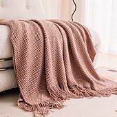 お買い得  ブランケット＆毛布-1枚の北欧風スローブランケット、タッセル付き、息子から母へ、スローブランケット、暖かくて心地良い柔らかいブランケット、ソファベッド、ソファ、オフィス、キャンプ用