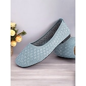 baratos Sapatilhas de mulher-sapatilhas femininas azuis de malha com palmilha acolchoada - sapatos confortáveis e elegantes para o trabalho e uso diário