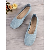 baratos Sapatilhas de mulher-sapatilhas femininas azuis de malha com palmilha acolchoada - sapatos confortáveis e elegantes para o trabalho e uso diário