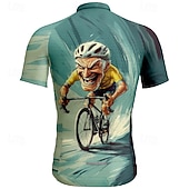 Недорогие Мужские джерси-Муж. Велокофты Графика С короткими рукавами Велоспорт Футболка Футболка Джерси с 3 задними карманами Горные велосипеды Быстровысыхающий Анатомический дизайн Фитиль Дышащий Виды спорта