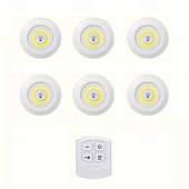 preiswerte Puck Lichter-6-teiliges LED-Unterbauleuchten-Set, dimmbar mit Fernbedienung, LED-Puckleuchten, perfekt für Küche, Schlafzimmer, Kleiderschrank