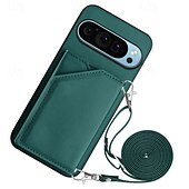 זול תיק טלפון אחר-טלפון מגן עבור Pixel 9 Pro Pixel 9 Pro XL Pixel 8 Pro Pixel 8 פיקסל 9 כיסוי אחורי עם מעמד עם שרוך חריץ לכרטיס רטרו TPU עור PU