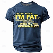 Herren T-Shirt Lustige Grafik 'Ich bin dick weil der kleine Körper all diese Persönlichkeit nicht speichern konnte' Kurzarm Humor Wortspiel