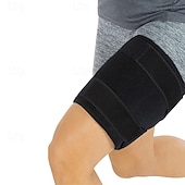 billiga Hängslen och stöd-lårstöd - hamstring quad wrap - justerbart kompressionsärmstöd för utdragen ljumskmuskel, stukningar, quadriceps, tendinit, träning, ischiassmärta och sportåterhämtning - män, kvinnor