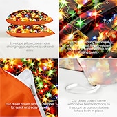 economico 100% cotone-set copripiumino colorato per capodanno 100% cotone, tessuto morbido e traspirante, design vivace e festoso, include copripiumino e federe, ipoallergenico e delicato sulla pelle, lavabile in lavatrice, resistente