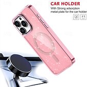 economico Cover per iPhone-telefono Custodia Per iPhone 17 Pro Max 17 Air 16 15 14 Pro Max Plus 13 12 11 Pro Max Copertura Posteriore Magnetico Glitter scintillanti Resistente agli urti Retrò PC Silicone
