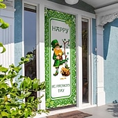 billige Ferievev-saint patrick&#039;s day dørteppe lucky shamrocks dørgardindekorasjon bakgrunn innendørs/utendørs dørbanner til inngangsdør gårdshus