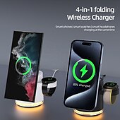 cheap Wireless Chargers-Wireless Charger Wireless Charging Station CE Certified Magnetic For Smart Watch Compatible with any wireless charging enabled devices Airpods 3 2 Pro 2
