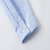 preiswerte Button-Down-Hemden für Herren-Herren Hemd Oberhemd Knopfhemd Glatt Hochzeit Party Schwarz Weiß Rosa Marineblau Langarm Kargen Frühling &amp; Herbst Bekleidung Tasche