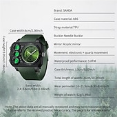 Недорогие Цифровые часы-SANDA Мужчины электронные часы На открытом воздухе Мода Повседневные часы Наручные часы Светящийся будильник С тремя часовыми поясами Календарь ТПУ Часы