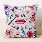 abordables Housse de coussin de vacances-Housse de coussin décorative en forme de rouge à lèvres de mariage 1PC Housse de coussin carrée douce Housse de coussin pour chambre salon canapé fauteuil