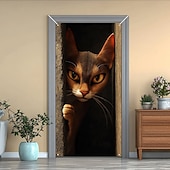 cheap Door Covers-Cute Cats Door Decorations Door Covers Animal Hide and Seek Door Tapestry Door Curtain Decoration Backdrop Indoor/Outdoor Door Banner for Front Door Farmhouse Peekaboo