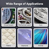 abordables Papelería-Microscopio digital de mano con lente de enfoque fijo, aumento de 500x, 12 megapíxeles, pantalla IPS, luz LED de 2,5 mm y vidrio colector