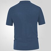 olcso Férfi nyomtatott póló-Férfi Button Up Polos Golfing Hétköznapi Sport Hajtóka Rövid ujjú Divat Alap Színes Kollázs Gombok Nyár Fekete Sötétkék Barna Button Up Polos