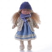preiswerte Puppen-Waldorfpuppe mit Baumwollkörper, Künstlerpuppe, handgefertigte Mini-Anziehpuppe zum Selbermachen (Zubehör Bär nicht im Lieferumfang enthalten) für Weihnachtsgeschenke