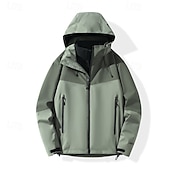 baratos Casacos Leves, Polares &amp; Caminhada-Homens Jaqueta Softshell Jaqueta de Trilha Inverno Ao ar livre Bloco de cor Térmico / Quente A Prova de Vento Impermeável Jaquetas 3-em-1 Jaqueta de Inverno Jaqueta corta-vento Viajar Preto Branco