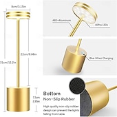 economico Lampade da tavolo-lampada da scrivania retrò in alluminio ricaricabile tramite usb - luce notturna da tavolo con controllo touch 1 pz