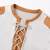 abordables Camiseta de punto gofre-Hombre Camiseta con diseño de gofre Camiseta Camisa henley gofrada Manga Larga cuello con cordones Otoño Color sólido Tradicional / Retro Casual Retazos Bolsillo Exterior Hogar Deporte Rojo Azul
