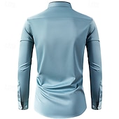 voordelige Overhemden met knopen voor heren-Voor heren Overhemd Overhemd met knopen Kleurenblok Bruiloft Feest Zwart Wit Wijn Rood Lange mouw Revers Lente &amp; Herfst Kleding Lapwerk