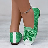 cheap Women&#039;s Sneakers-Women&#039;s Breathable Gradient Green Slip-On Flats with Clover Printed Design Perfect for Celebrate St. Patrick&#039;s Day