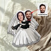 preiswerte Personalisierte Geschenke-Personalisierte Geschenk-Gedenk-Kissen Hochzeit weich kuschelig doppelseitig bedruckt handwaschbar zeitgemäß gestaltet mit Reißverschluss mit Baumwolle gefüllt ganzjähriges dekoratives Wurfkissen für