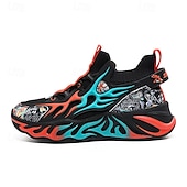 economico Sneakers da uomo-eleganti sneakers rosse da uomo con motivo a fiamma - eleganti e comode, perfette per feste o uscite informali