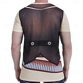 abordables Camisetas 3D-Hombre Cowboy Esmoquin Camiseta Manga Corta Camiseta Impresión 3D Cuello Barco Camisa Exagerado Design Fiesta Festivos Discoteca Marrón Verano Primavera Ropa S M L XL XXL XXXL