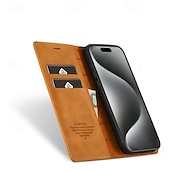 お買い得  iPhone用ケース-電話 ケース 用途 iPhone 16 Pro Max プラス iPhone 15 プロマックスプラス iPhone 14 13 12 11 Pro Max Plus Mini フリップカバー スタンド付き 磁石バックル カード挿入口 レトロ風 TPU PUレザー