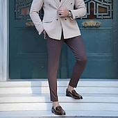 billiga Premium läder Loafers-Herr Tofflor och Slip-Ons Läder Italienskt fullkornigt kohud Bekväm Halksäker Loafers Kaffe