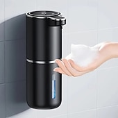 abordables Distributeurs à savon-Distributeur de savon automatique d&#039;une capacité de 380 ml - rechargeable par USB sans contact et technologie de détection de mouvement