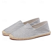 halpa Miesten loaferit ja nauhattomat kengät-miesten beige canvas espadrille-slip-on kengät juuttiköysipohjalla – mukavat kesäiset vapaa-ajan jalkineet