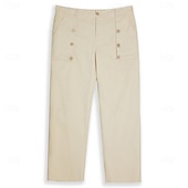 economico retrò-Per uomo Pantaloni di lino Pantaloni Pantaloni estivi Bottoni Tasca frontale Plissettato Liscio Comfort Traspirante Lunghezza intera Informale Giornaliero Abbigliamento di strada Stile etnico Retr