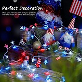 cheap Plug String Lights-RGB Pentagram String Lights with 13 Keys Remote Controller 100-800 LEDs &amp; 12m-30m Fairy Lights for Outdoor Camping Holiday 31V