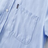 preiswerte Button-Down-Hemden für Herren-Herren Hemd Oberhemd Knopfhemd Glatt Hochzeit Party Schwarz Weiß Rosa Marineblau Langarm Kargen Frühling &amp; Herbst Bekleidung Tasche