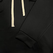 abordables sudaderas basicas hombre-Hombre Sudadera Sudadera con capucha de lana Sudadera táctica con capucha Negro Verde Ejército Caqui Gris Ligero Gris Oscuro Con Capucha Plano Bolsillo Casual Diario Ropa de calle Básico Casual