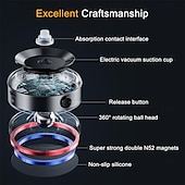 abordables Chargeurs de voiture-Support de téléphone portable magnétique à ventouse électrique réglable à 360 degrés, mains libres, pour voiture/salle de sport/miroir/surface lisse, compatible avec l&#039;iPhone Magsafe