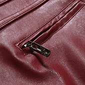 cheap Leather Jackets-Men&#039;s Faux Leather Jacket Transition Jacket Casual Jacket Biker Jacket Casual Thermal Warm Rain Waterproof Faux Fur Trim Fall Pure Color Casual Stand Collar Regular Regular Faux Leather Regular Fit