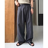 preiswerte Geschäft-Herren Leinenhose Baumwollhosen Hose Hosen Sommerhosen Tasche Gerade geschnitten Glatt Komfort Atmungsaktiv Urlaub Täglich Festtage Hawaiianisch Boho Armeegrün Marineblau