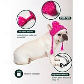 abordables Bandanas y Sombreros-Gorro de punto acogedor para perros: accesorio de invierno cálido, resistente al viento y suave para mascotas de razas pequeñas y grandes: perfecto para actividades al aire libre en climas fríos