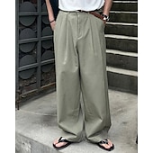 preiswerte Geschäft-Herren Leinenhose Baumwollhosen Hose Hosen Sommerhosen Tasche Gerade geschnitten Glatt Komfort Atmungsaktiv Urlaub Täglich Festtage Hawaiianisch Boho Armeegrün Marineblau