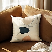 cheap Abstract Style-Cushion Cover 4PCS Soft Decorative Square Throw Pillow Cover Cushion Case Pillowcase for Sofa Bedroom  Superior Quality Machine Washable Faux Linen Cushion for Sofa Couch Bed Chair