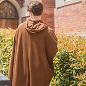 levne Pláště a pláštěnky-Retro Středověké Renesanční Pláštěnka plášť s kapucí Ren Faire Ranger Elfí Pánské Keltské Viking Fantazie předvečer Všech svatých Karneval Plesová maškaráda Párty LARP Dospělé Přehoz