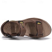 economico sandali da esterno-sandali sportivi da uomo marroni per l&#039;esterno con cinturini regolabili e suola antiscivolo - comode scarpe estive per escursioni, spiaggia e abbigliamento casual