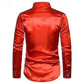 cheap Men&#039;s Button Down Shirts-Men&#039;s Shirt Dress Shirt Button Up Shirt Plain Wedding Party Black White Red Blue Long Sleeve Lapel Spring &amp;  Fall Clothing Apparel Sequins