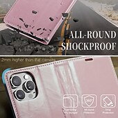 billige iPhone-etuier-telefon Etui Til iPhone 16 15 14 Pro Max Plus iPhone 13 12 11 Pro Max Flip deksel med stativ Magnetisk Kortspor Kontor / Bedrift TPU PU lær
